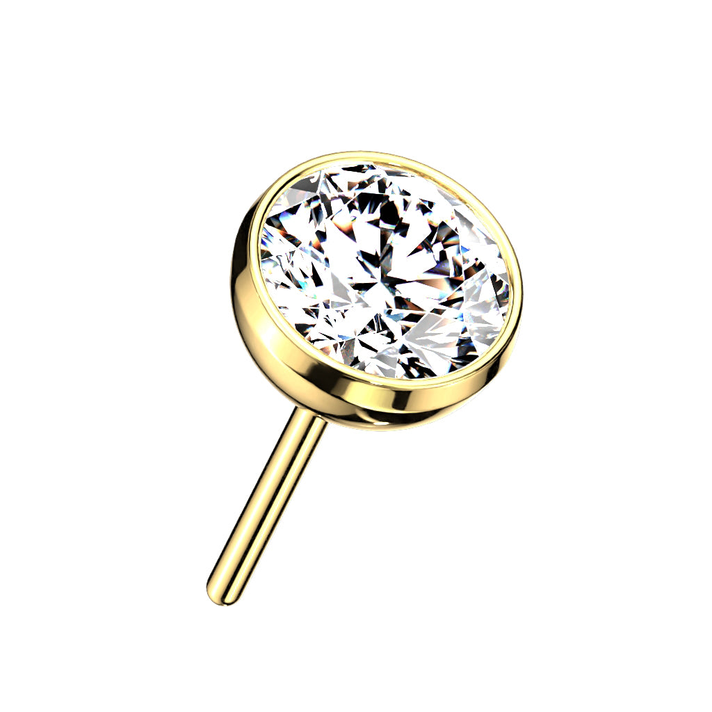 Tiny 2mm Bezel Set CZ (Gold or Silver)