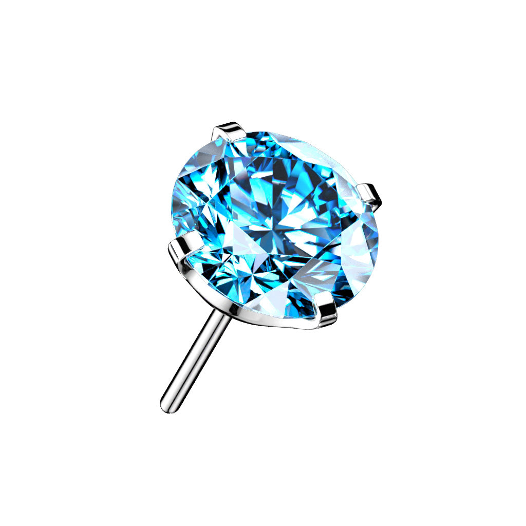 2mm Prong Set CZ (Gold, Silver, Aqua)