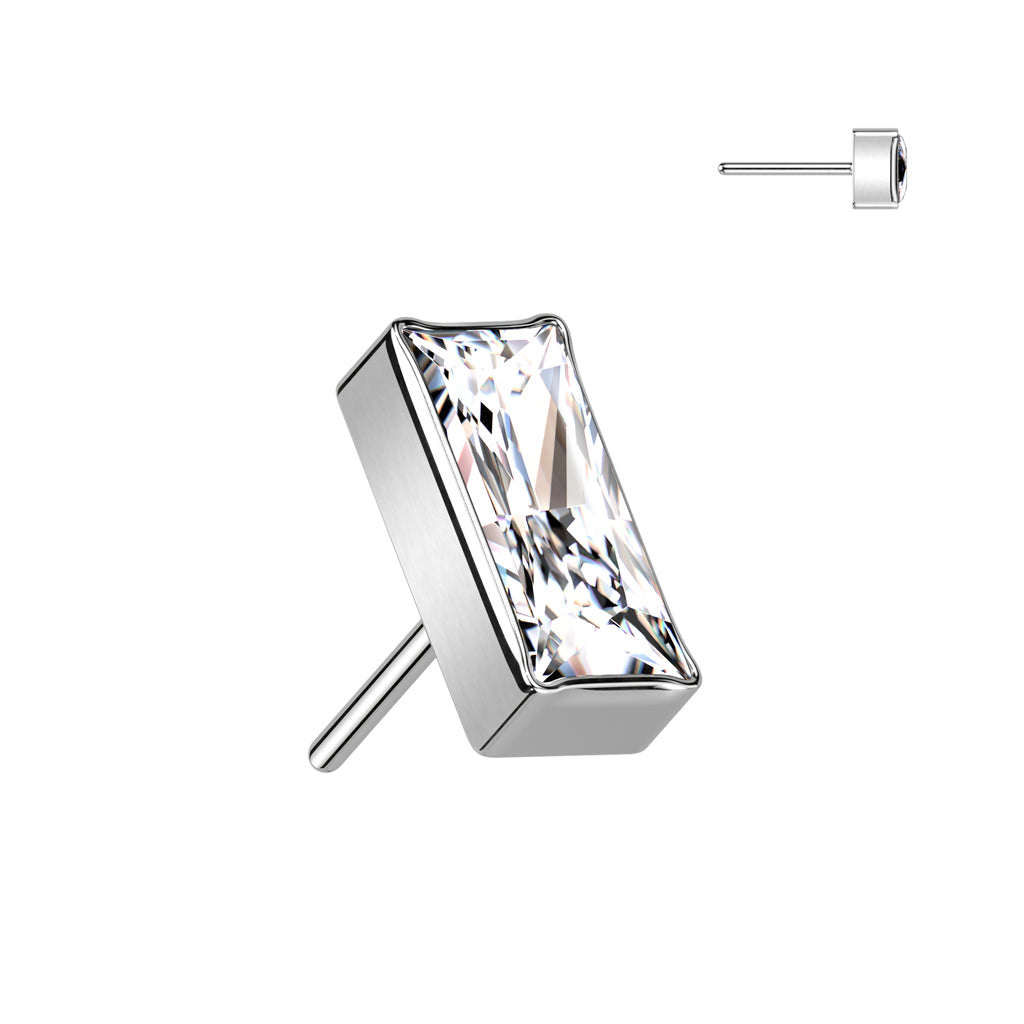 Rectangular Baguette CZ Stud (Gold, Aurora Borealis, Silver)