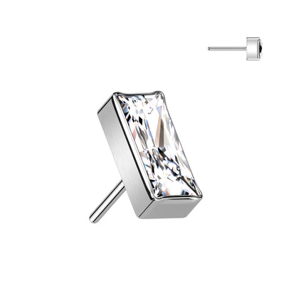 Rectangular Baguette CZ Stud (Gold, Aurora Borealis, Silver)